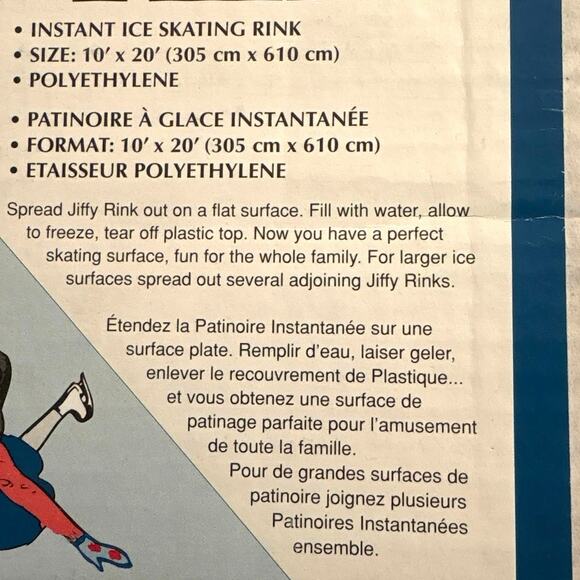 Jiffy Rink Instant Ice Skating Rink | 10′ x 20′ | Made in Canada | New in Box - Picture 2 of 3